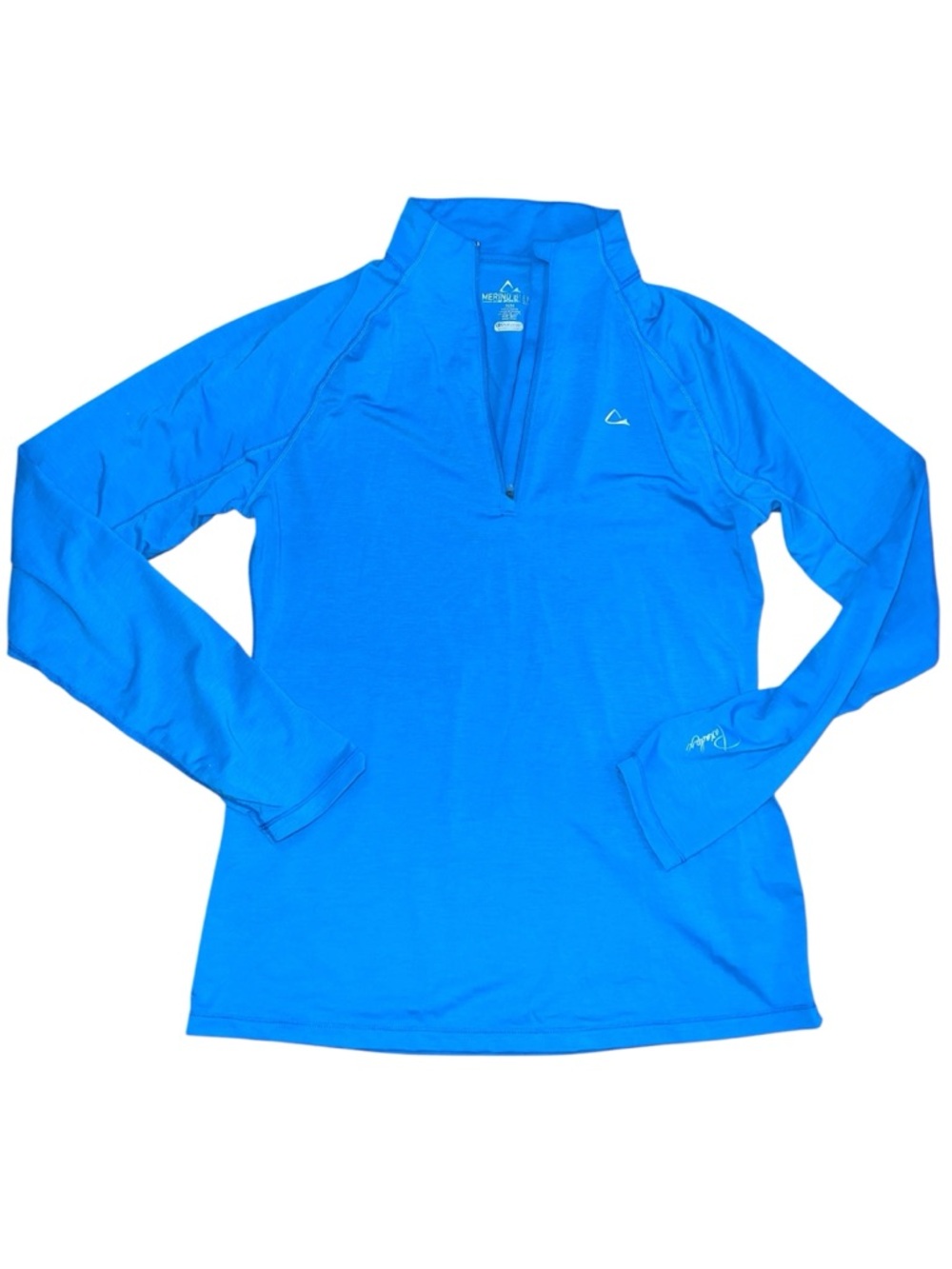 Paradox Women’s Medium Blue Merino Wool Blend Long Sleeve Base Layer Top M Hike